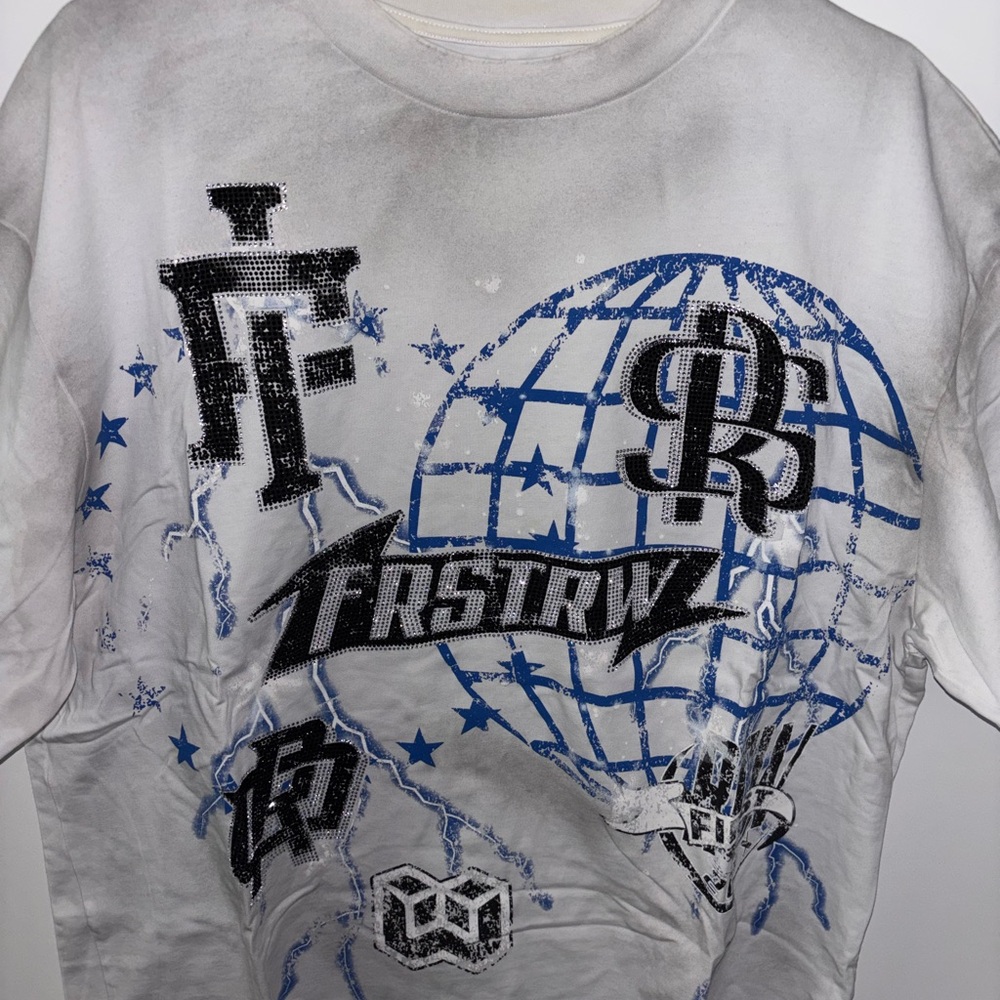 Men's Graphic Tee in White and Blue
